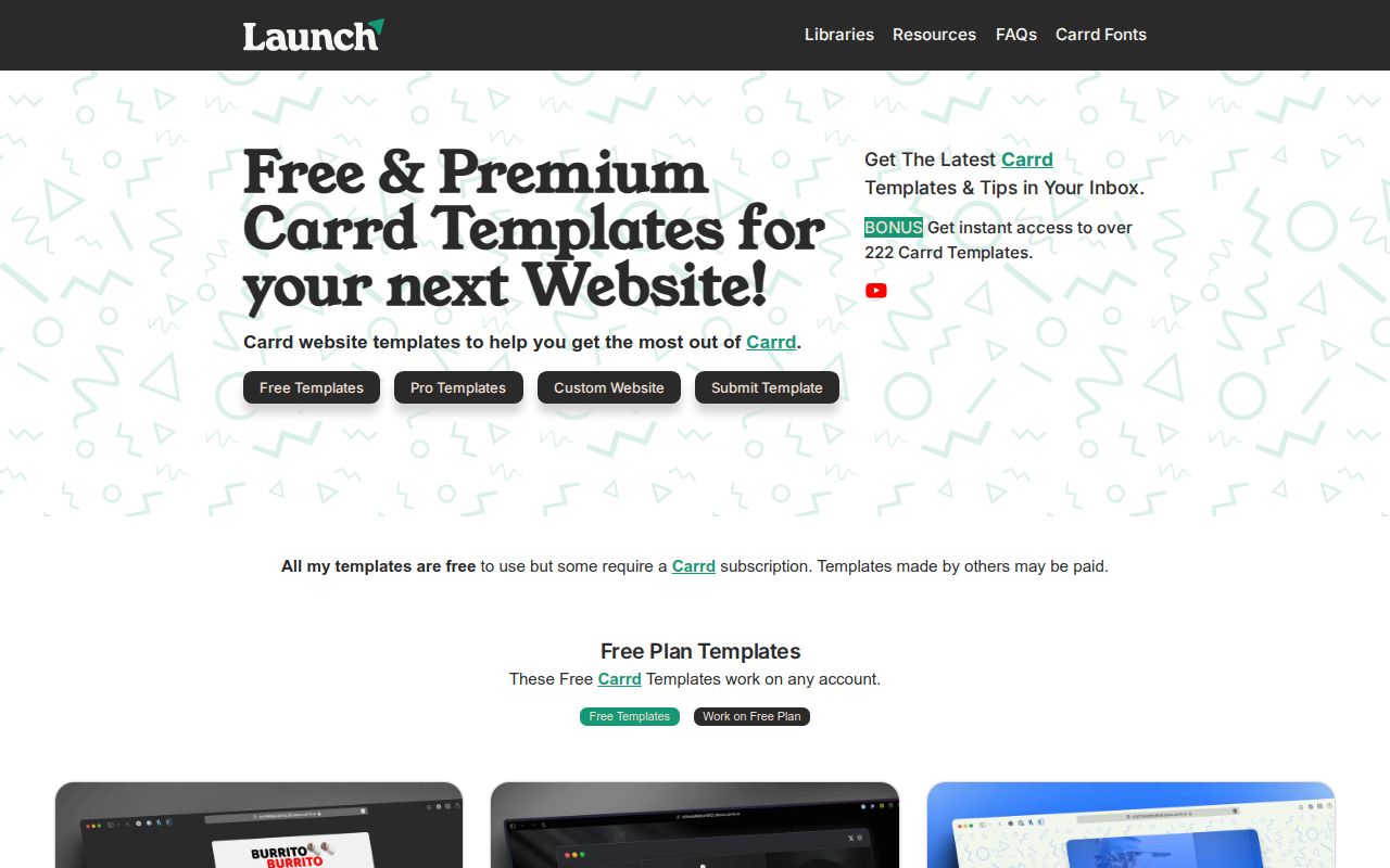 Carrd Templates