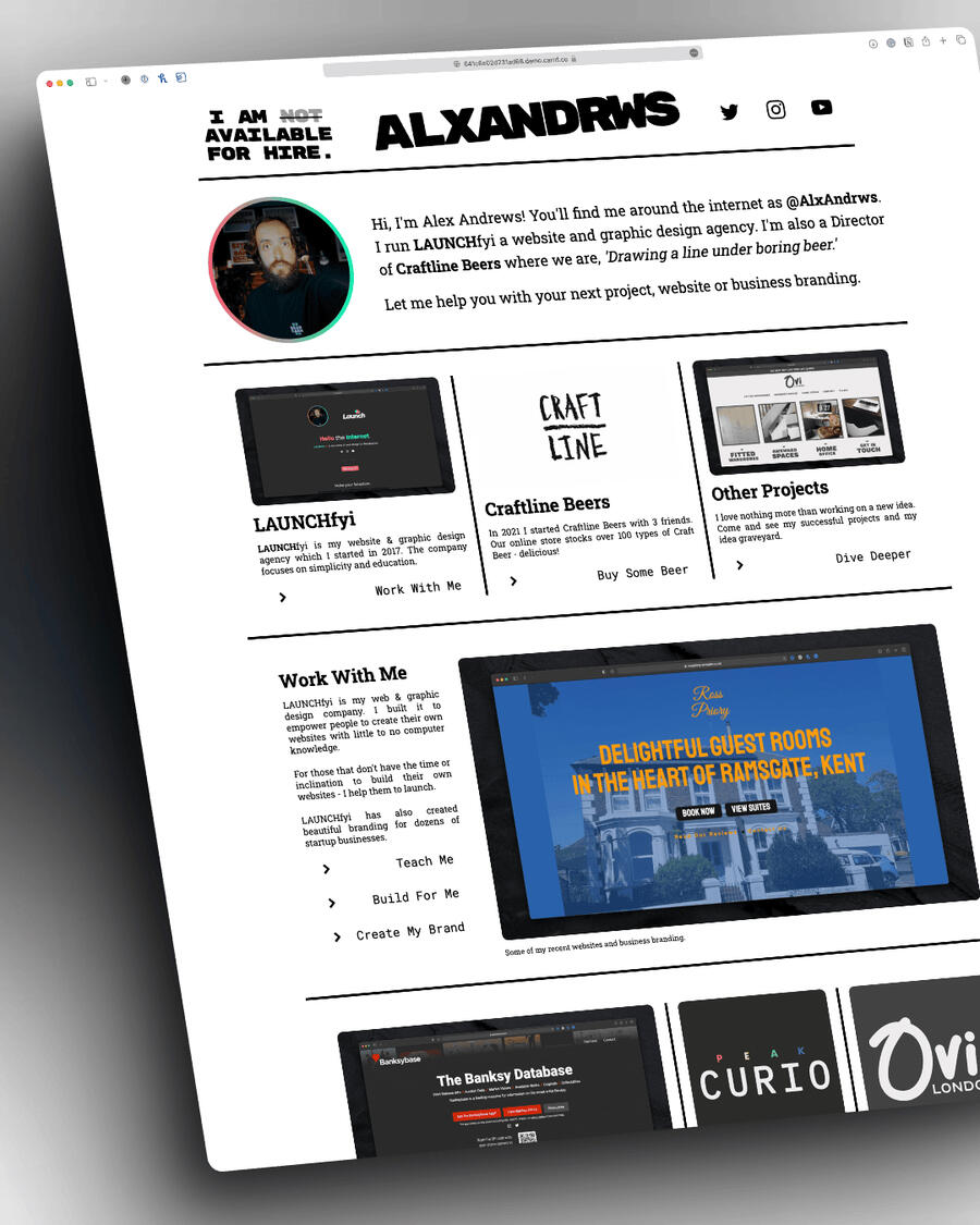 AlxAndrws Carrd Portfolio Website