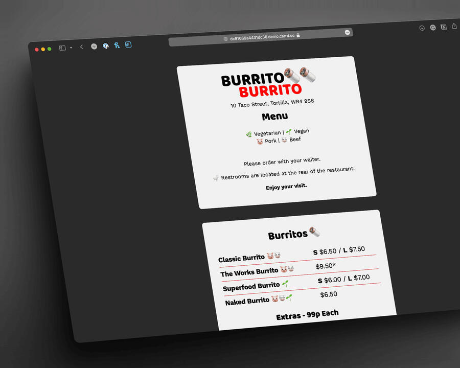Burrito Burrito - Restaurant Menu Template