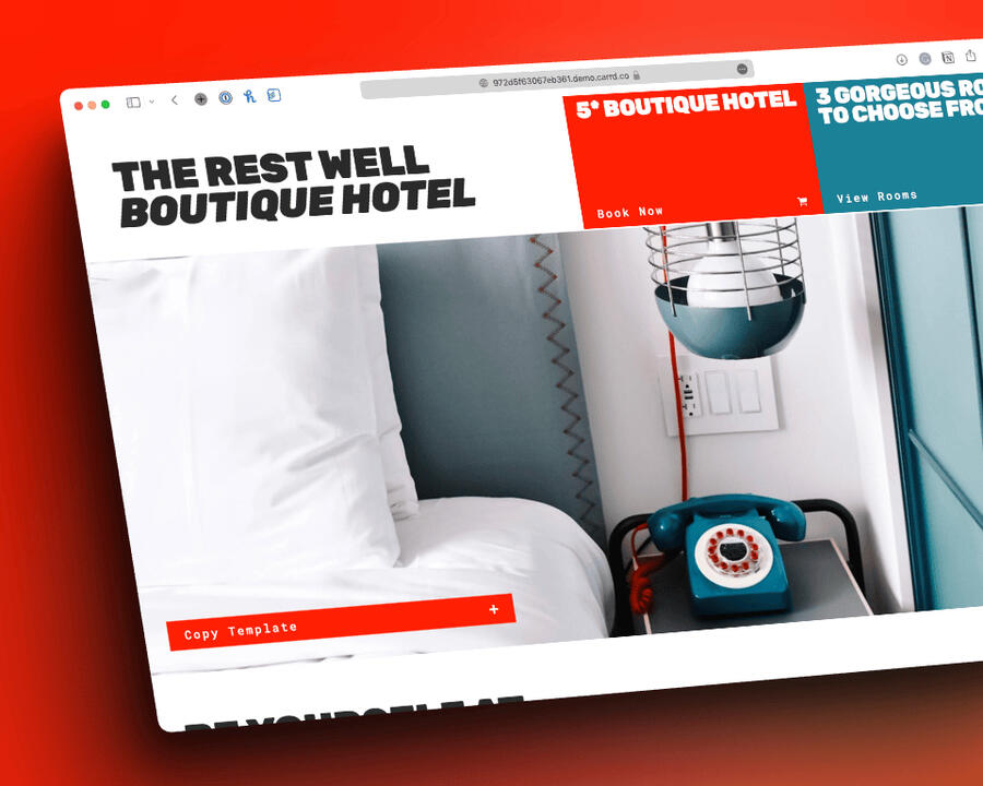 The Rest Well Boutique Hotel - Carrd Website Template